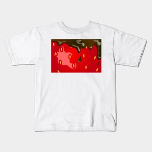 Valentine day chocolate covered strawberry close up pattern Kids T-Shirt